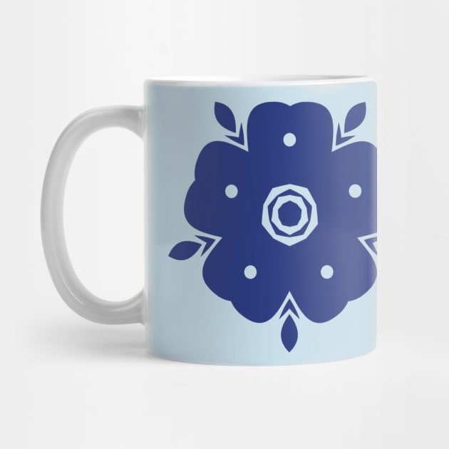 Japanese Samurai Emblem Flower blue by oknoki